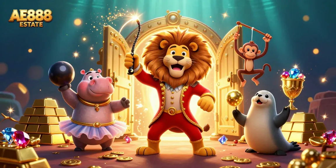 Experience thrilling adventures at AE888 ESTATE with captivating characters and vibrant casino elements.
