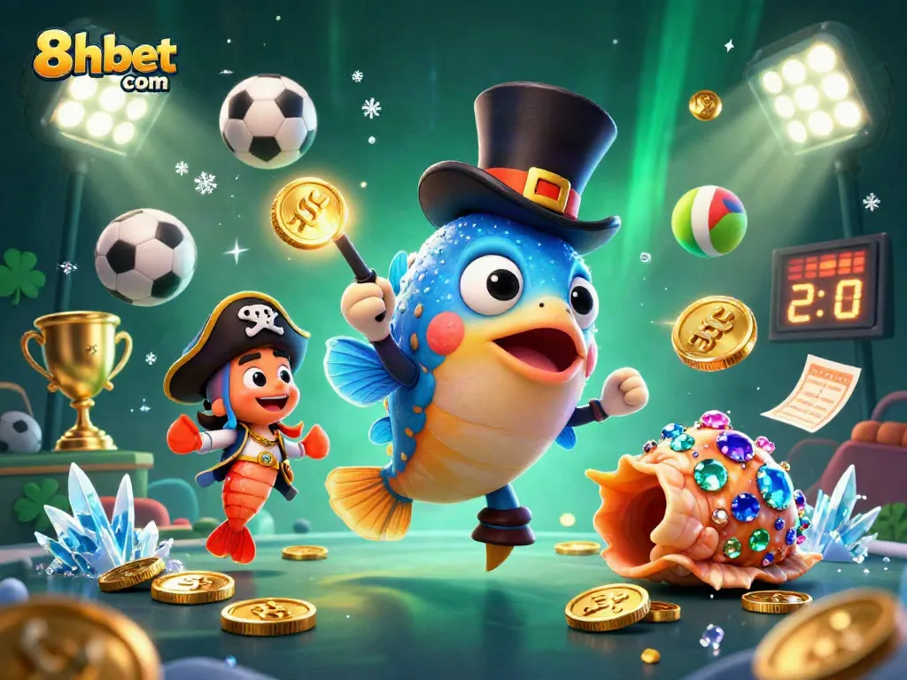 Engage with 8xbet com's dynamic gaming experience featuring a colorful undersea casino adventure.