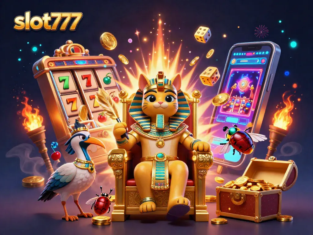Spin the jackpot at slot777 with an Egyptian pharaoh theme, bursting with excitement and gold.